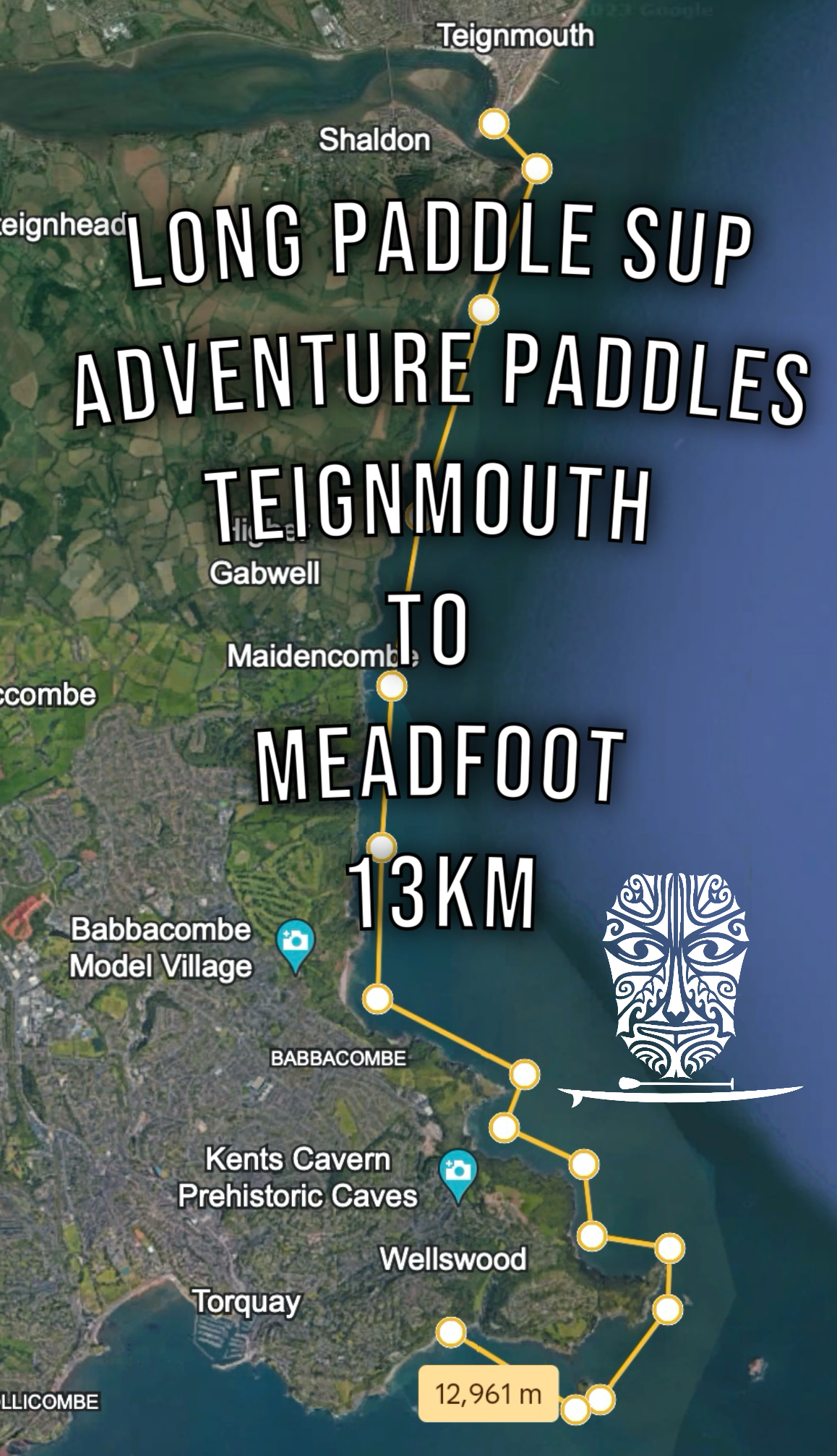 SUP Teignmouth Beach to Torquay (Meadfoot) 13km