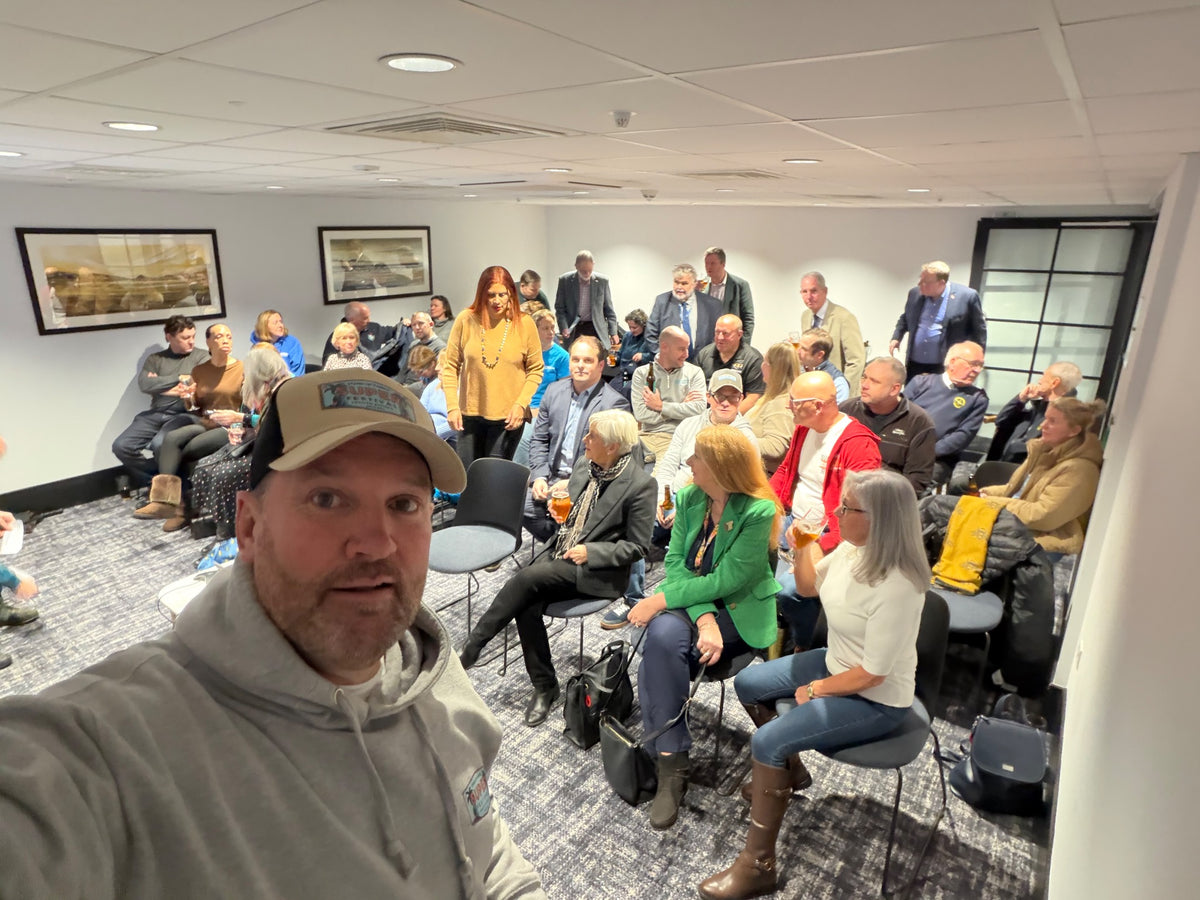 Brendon Prince with a group gathered for a stakeholder meeting